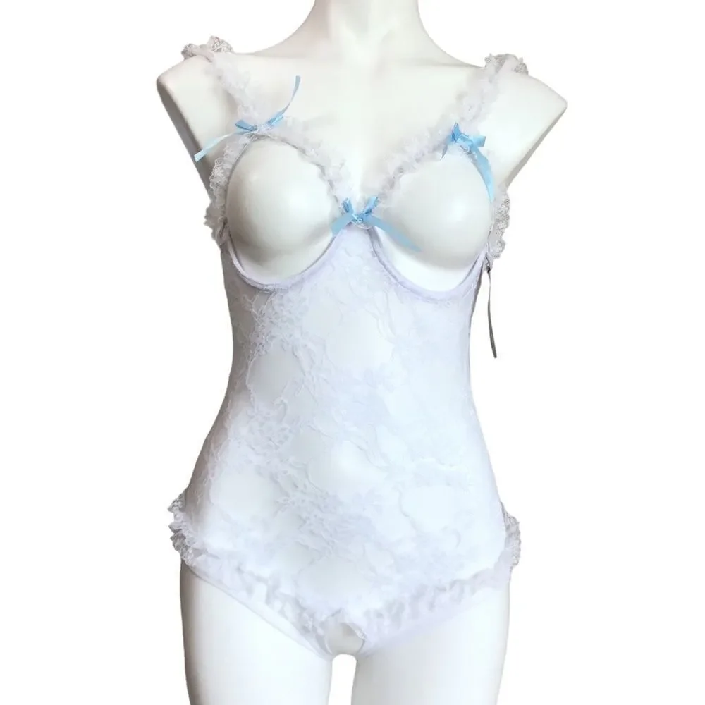 Oh La La Cheri White Lace Teddie Intimate Wear New Size One Size